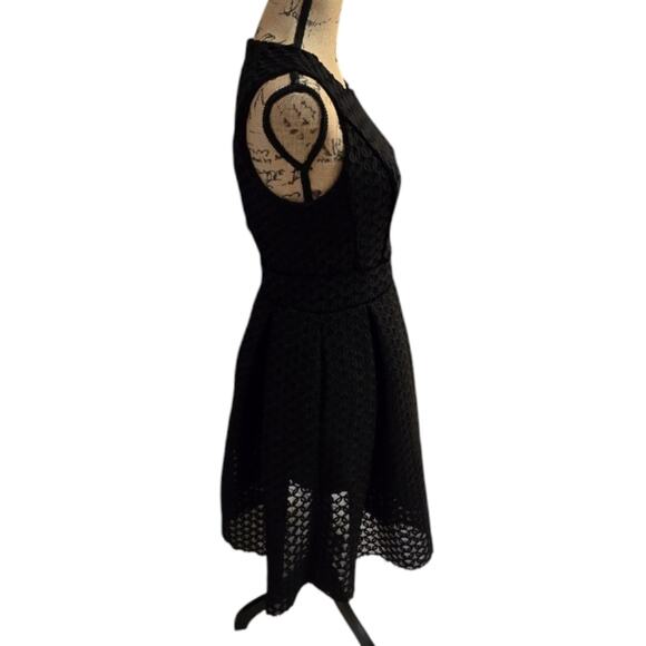 Maje Rosianne Black Fit and Flare Eyelet Dress Cocktail Party Occasion Size Med - Picture 6 of 16